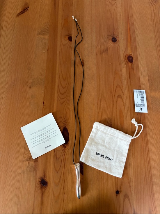 Sophie Buhai Jewelry - Sophie Buhai Silver Vessel Pendant Necklace Black Vegan Leather Cord MSRP $1250